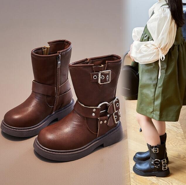 Lapsed Soojad Saapad Poisid Tüdrukud Nahkjalatsid Lapsed Mood Lühikesed lumesaapad Libisemiskindlad Kulumiskindlad Õpilased Vabaajajalatsid