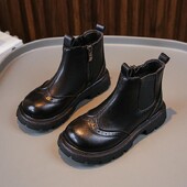 Lapsed Poisid Tüdrukud Soojad Lumesaapad Uued Laste Briti Stiilis Velvetsaapad Libisemiskindlad Kulumiskindlad Spordijalatsid Nahast Moekasaapad