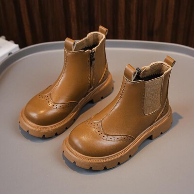 Lapsed Poisid Tüdrukud Soojad Lumesaapad Uued Laste Briti Stiilis Velvetsaapad Libisemiskindlad Kulumiskindlad Spordijalatsid Nahast Moekasaapad