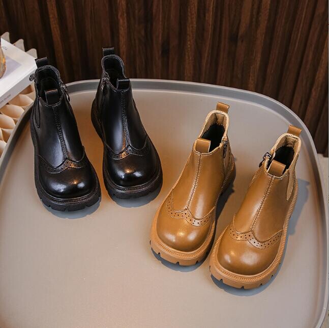 Lapsed Poisid Tüdrukud Soojad Lumesaapad Uued Laste Briti Stiilis Velvetsaapad Libisemiskindlad Kulumiskindlad Spordijalatsid Nahast Moekasaapad