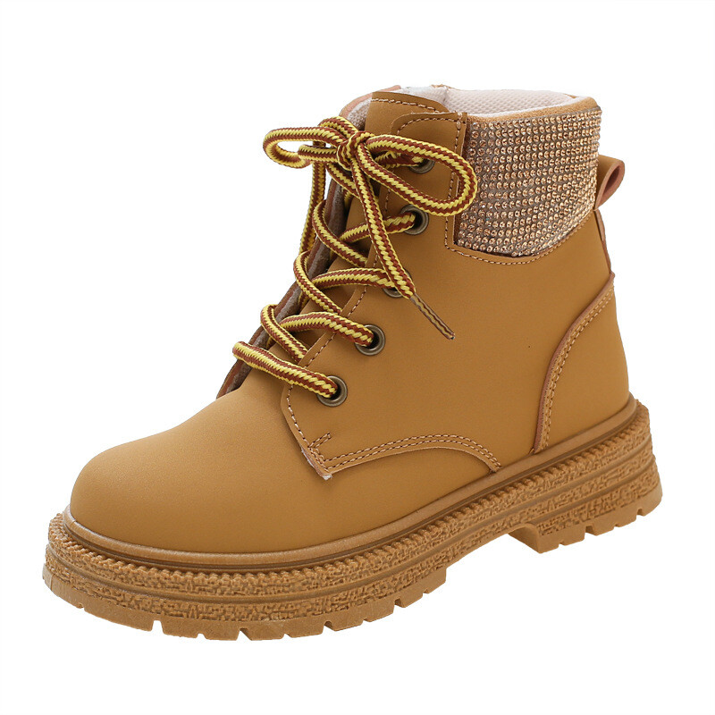 Uued sügise tüdrukud Mood Nahast saapad Laste Kõrged vabaaja veekindlad tossud Mugavad platvormsaapad Laste vabaajajalatsid