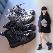 Cizme pentru fetiță cu paiete, paiete, pentru copii, toamnă, ocazional, cizme din piele, tendință la modă, prințesă, cu talpă din cauciuc, cizme scurte