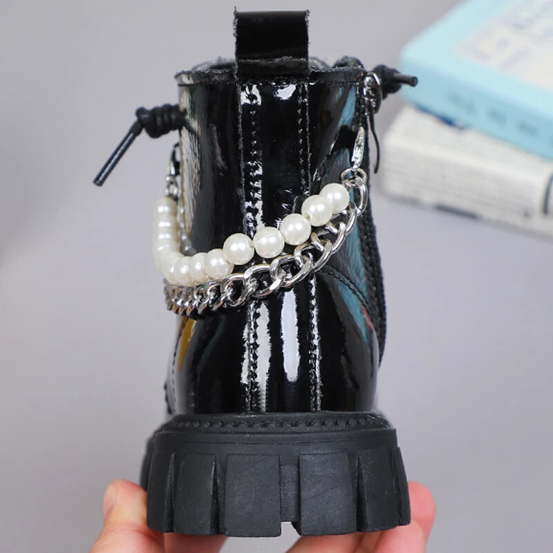 Tüdrukute poolsaapad Sügistalvine Mood Ilus printsessipärl Libisemisvastane Performance Lastesaapad Laste Tüdrukute kingad