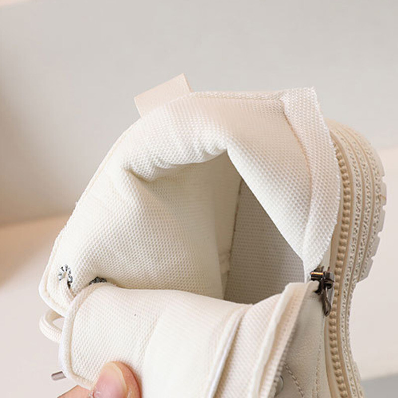 2023 Solid Lastele valged Saapad Kevad-Sügis PU-nahast poistele Tüdrukute pahkluukingad Libisemisvastased Tõmblukuga Pehmed Laste Moesaapad