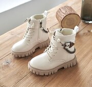 2024 Moodsad lastesaapad Tüdrukutele Poistele Nahast Platvormiga Lumesaapad Veekindlad Sügissaapad Pehme tallaga Spordijalatsid Tossud