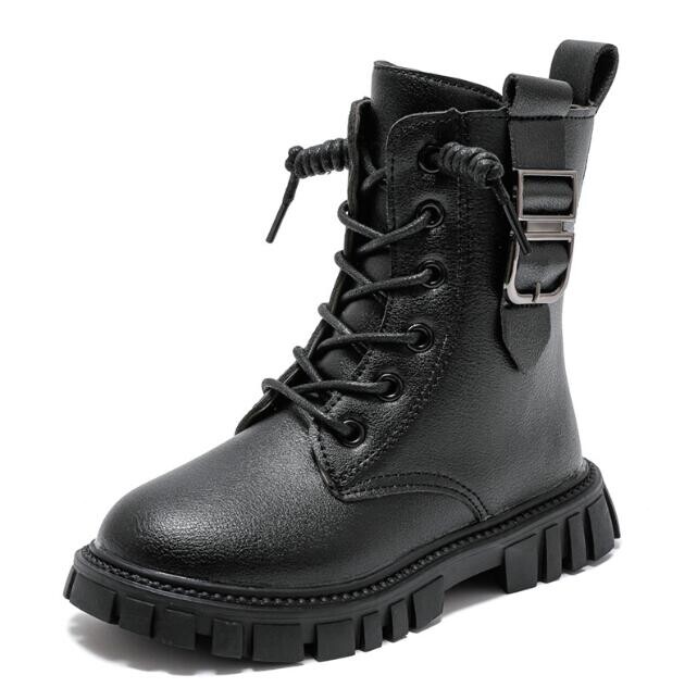 Laste vabaajajalatsid Sügistalvised lumesaapad Poiste kingad Mood Nahk Pehme libisemisvastane Tüdrukute Saapad Beebidele Lastele Spordijalatsid