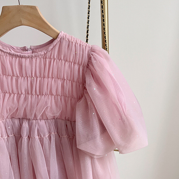 deer jonmi 2024 kevadsuvi beebitüdrukute printsesskleit, latern, varrukas, ühevärviline pallikleit, laste sünnipäevapeokleit