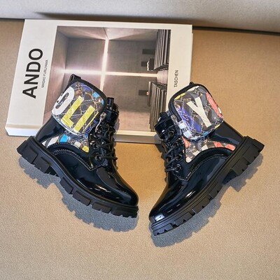 lastekingad Tüdrukute saapad 2024 uued talvesaapad Lumesaapad Veekindlad nahast saapad Printsessi lastekingad pluss sametist moesaapad