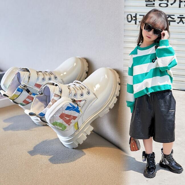 lastekingad Tüdrukute saapad 2024 uued talvesaapad Lumesaapad Veekindlad nahast saapad Printsessi lastekingad pluss sametist moesaapad