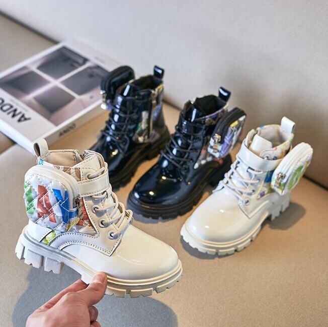 lastekingad Tüdrukute saapad 2024 uued talvesaapad Lumesaapad Veekindlad nahast saapad Printsessi lastekingad pluss sametist moesaapad