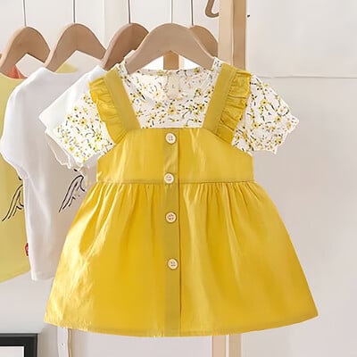 Rochie fetiță cu imprimeu flori Costum elegant prințesă 0-4 ani ocazional fetiță îmbrăcăminte ținută copii rochie minunată pentru plajăA1176