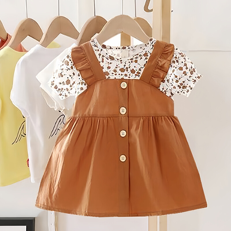 Rochie fetiță cu imprimeu flori Costum elegant prințesă 0-4 ani ocazional fetiță îmbrăcăminte ținută copii rochie minunată pentru plajăA1176