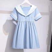 Mornarska haljina s ovratnikom, ljetna modna haljina, dječja odjeća princeza za srednje velike djevojčice