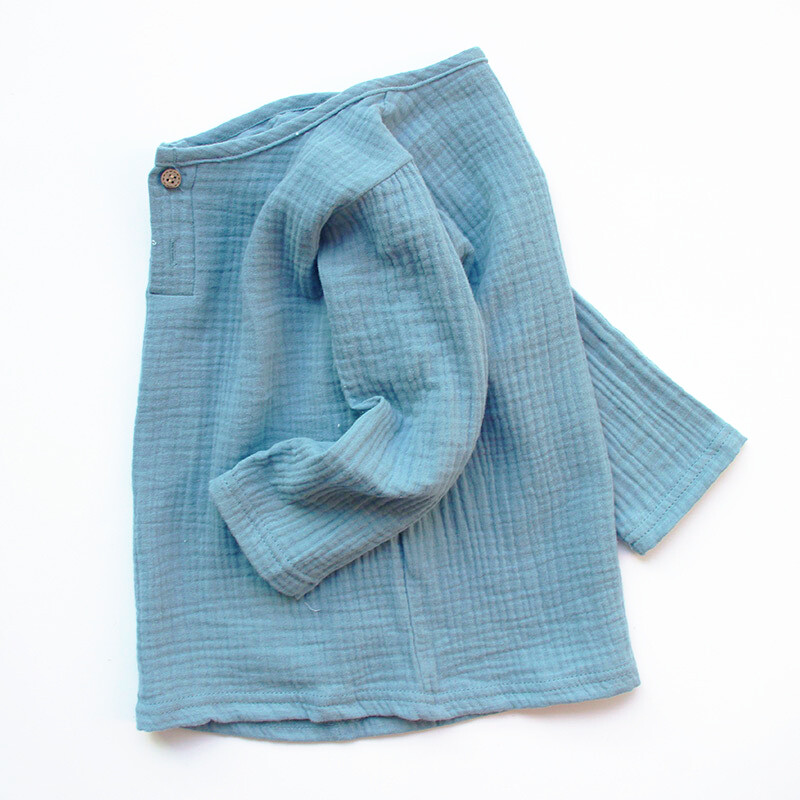 Pavasariniai mergaičių marškinėliai berniukams kūdikių lininiai klostuoti vienspalviai viršutiniai drabužiai vaikams ilgomis rankovėmis berniukams marškinėliai Vaikiški marškinėliai mergaičių drabužiai