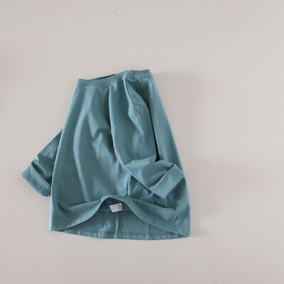 Jesen 2024., jednobojne dječje majice, jednobojne pamučne majice dugih rukava za djevojčice i dječake