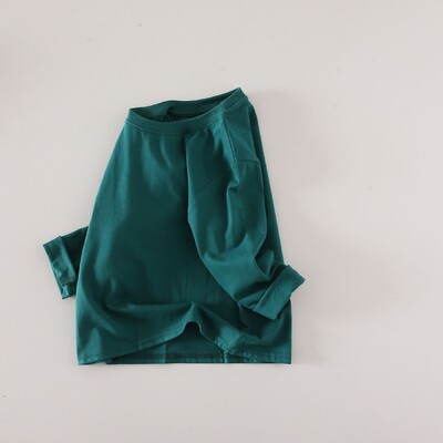 Jesen 2024., jednobojne dječje majice, jednobojne pamučne majice dugih rukava za djevojčice i dječake