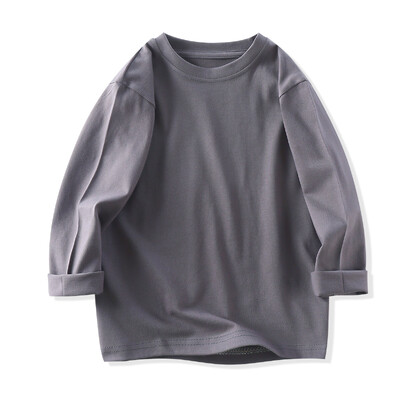 Jesen 2024., jednobojne dječje majice, jednobojne pamučne majice dugih rukava za djevojčice i dječake