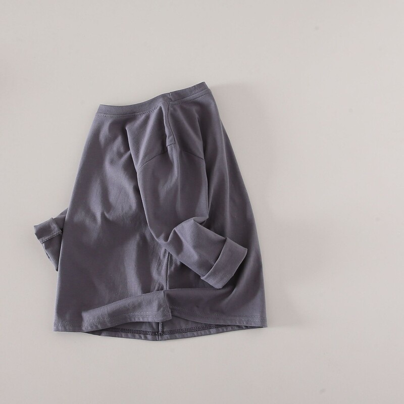 Jesen 2024., jednobojne dječje majice, jednobojne pamučne majice dugih rukava za djevojčice i dječake