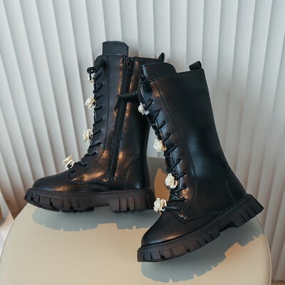 Sügistalvised Tüdrukute Saapad Laste Kõrged saapad Moeshow Printsessikingad Õuesaapad Tuulekindlad Veekindlad Lastesaapad Suurus 27-37