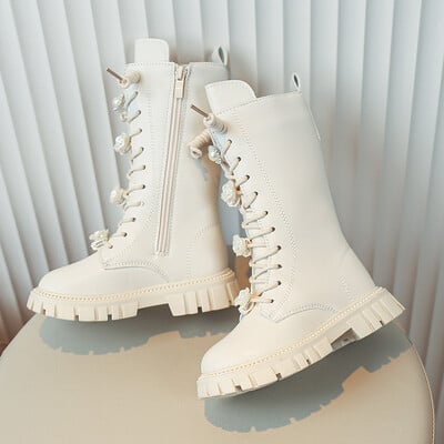 Sügistalvised Tüdrukute Saapad Laste Kõrged saapad Moeshow Printsessikingad Õuesaapad Tuulekindlad Veekindlad Lastesaapad Suurus 27-37