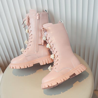 Sügistalvised Tüdrukute Saapad Laste Kõrged saapad Moeshow Printsessikingad Õuesaapad Tuulekindlad Veekindlad Lastesaapad Suurus 27-37