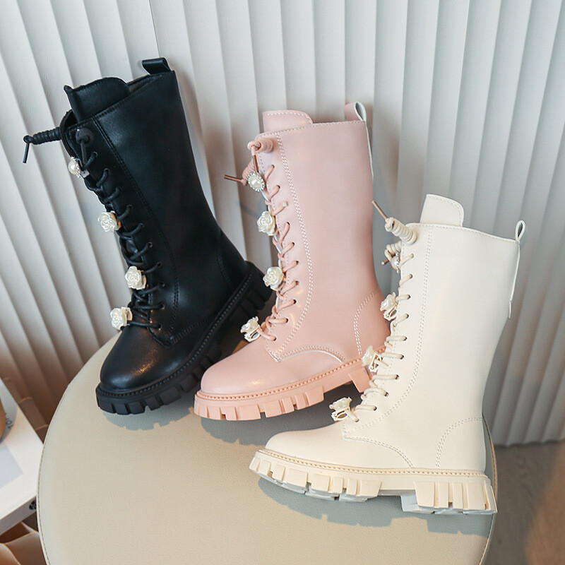 Sügistalvised Tüdrukute Saapad Laste Kõrged saapad Moeshow Printsessikingad Õuesaapad Tuulekindlad Veekindlad Lastesaapad Suurus 27-37