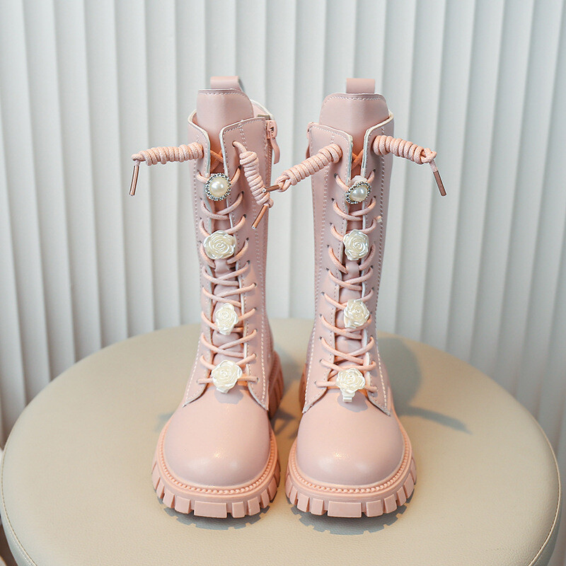 Sügistalvised Tüdrukute Saapad Laste Kõrged saapad Moeshow Printsessikingad Õuesaapad Tuulekindlad Veekindlad Lastesaapad Suurus 27-37