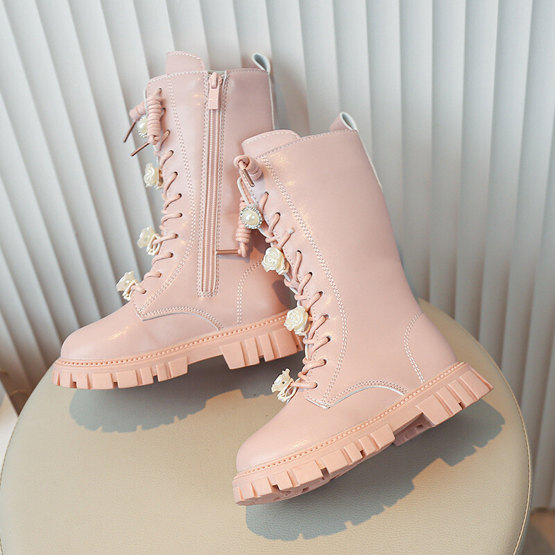 Sügistalvised Tüdrukute Saapad Laste Kõrged saapad Moeshow Printsessikingad Õuesaapad Tuulekindlad Veekindlad Lastesaapad Suurus 27-37