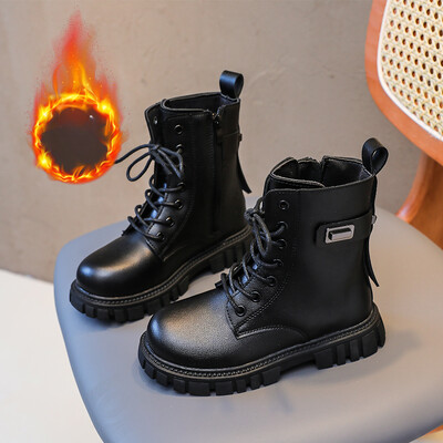 2023 Παιδικά Μόδα Κορίτσια Κοντές μπότες Μονόχρωμο Πλαϊνό φερμουάρ Απλό, αντιολισθητικό παιδικό παπούτσια Dropshipping Κομψή πασαρέλα Princess