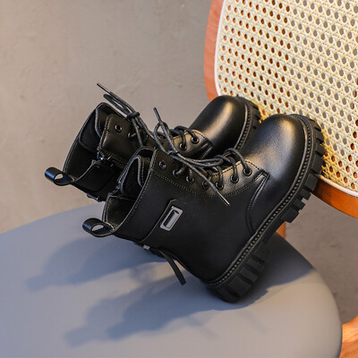 2023 Παιδικά Μόδα Κορίτσια Κοντές μπότες Μονόχρωμο Πλαϊνό φερμουάρ Απλό, αντιολισθητικό παιδικό παπούτσια Dropshipping Κομψή πασαρέλα Princess