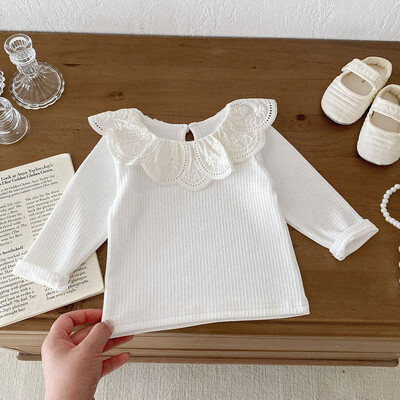 2024 Beebide Sügisriided Pitskrae Beebitopsid pikkade varrukatega Laste Pullover T-särk tüdrukutele Rõivad Väikelapse pluus 0-2Y