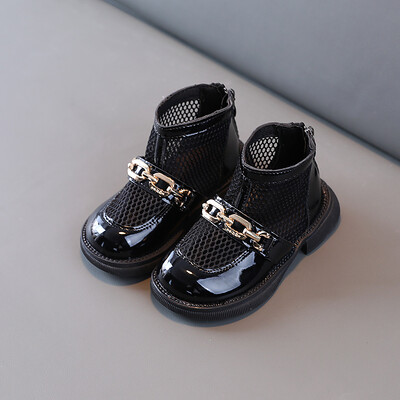 Kevadsuvi Ketikaunistus Lastesaapad Võrgust lakknahast pahkluukingad lastele Libisemiskindlad Tõmblukuga Tüdrukute Moesaapad