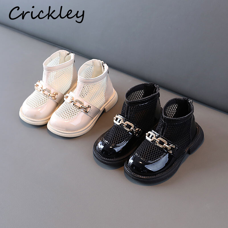 Kevadsuvi Ketikaunistus Lastesaapad Võrgust lakknahast pahkluukingad lastele Libisemiskindlad Tõmblukuga Tüdrukute Moesaapad