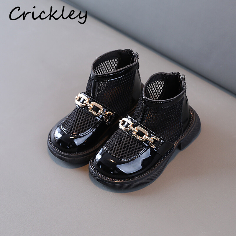 Kevadsuvi Ketikaunistus Lastesaapad Võrgust lakknahast pahkluukingad lastele Libisemiskindlad Tõmblukuga Tüdrukute Moesaapad