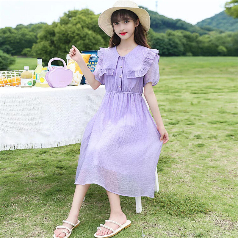 Modna haljina za djevojčice Ljetne ležerne dječje haljine za plažu za djevojčice Teen Bohemia Princess Dječja haljina Vestido 8 10 12 14 godina