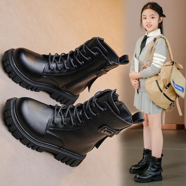 2024. aasta talv, lastemood, tüdrukud, lühikesed poolsaapad, korea stiilis pehmed lumesaapad, laste spordijalatsid, puuvillased nahast tossud