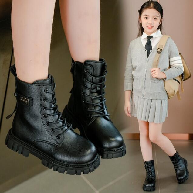 2024. aasta talv, lastemood, tüdrukud, lühikesed poolsaapad, korea stiilis pehmed lumesaapad, laste spordijalatsid, puuvillased nahast tossud