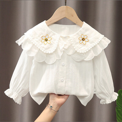 Kevadsügis vastsündinu Tüdrukute beebiriided 1-aastane sünnipäev Printsess Tikitud Särgi topid tüdrukutele Beebirõivad Särgid pluus mantlid