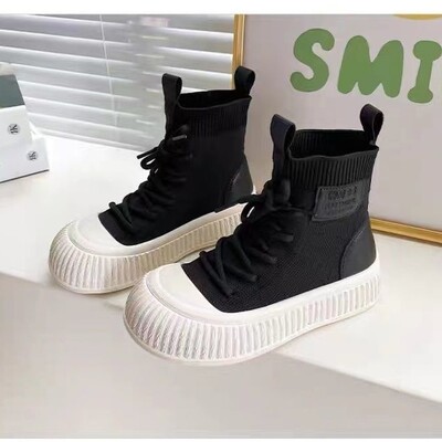 Dječje modne čizme za djevojčice Neklizajuće prozračne jesenske visoke tenisice Dječje čarape za djevojčice rastezljive čizme za ležerne cipele princeze