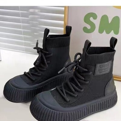 Dječje modne čizme za djevojčice Neklizajuće prozračne jesenske visoke tenisice Dječje čarape za djevojčice rastezljive čizme za ležerne cipele princeze