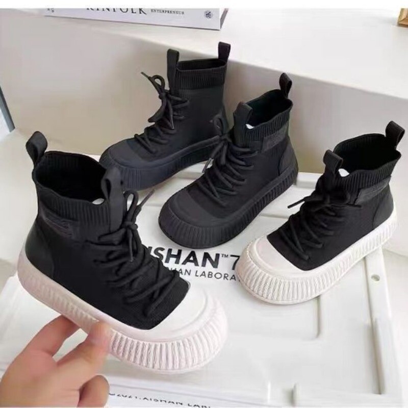 Dječje modne čizme za djevojčice Neklizajuće prozračne jesenske visoke tenisice Dječje čarape za djevojčice rastezljive čizme za ležerne cipele princeze