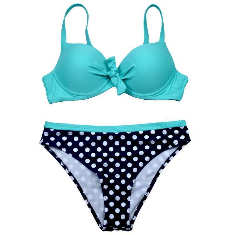 Populaarne väliskaubanduse naiste poolitatud ujumistrikoo Seksikad Euroopa ja Ameerika bikiinid, värvi sobivad naiste jaoks