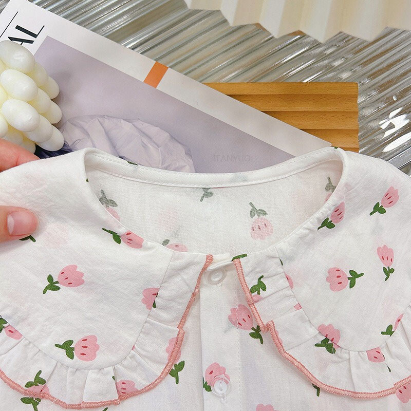 Jesen, nove košulje za djevojčice od čistog pamuka, dječje majice s ovratnikom za lutke s crtanim motivima, slatka modna preslatka dječja odjeća, majica s dugim rukavima