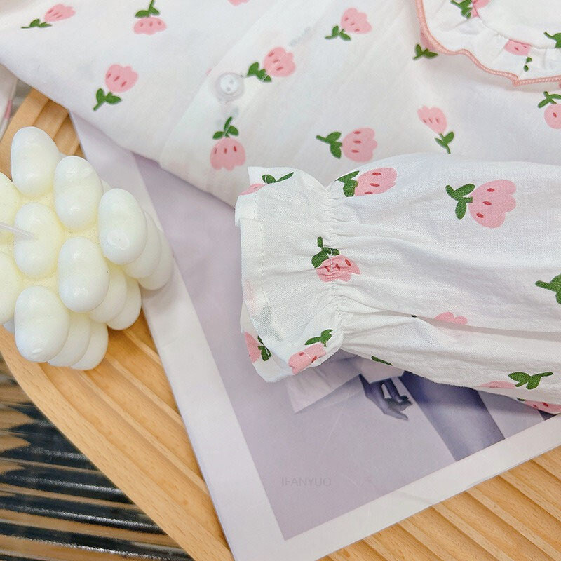 Jesen, nove košulje za djevojčice od čistog pamuka, dječje majice s ovratnikom za lutke s crtanim motivima, slatka modna preslatka dječja odjeća, majica s dugim rukavima