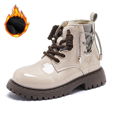 Moodsad laste lühikesed saapad, 2023. aasta sügis, uued tüdrukute nahksaapad, mustad pehme tallaga libisemisvastased laste poolsaapad