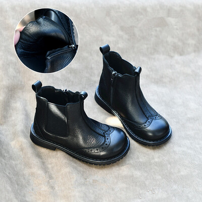 Sügis- ja kevadsaapad Ehtsast nahast Poiste Tüdrukute Ratsasaapad Pehmest veisenahast lastejalatsid Suurus 23-36