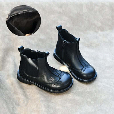 Sügis- ja kevadsaapad Ehtsast nahast Poiste Tüdrukute Ratsasaapad Pehmest veisenahast lastejalatsid Suurus 23-36