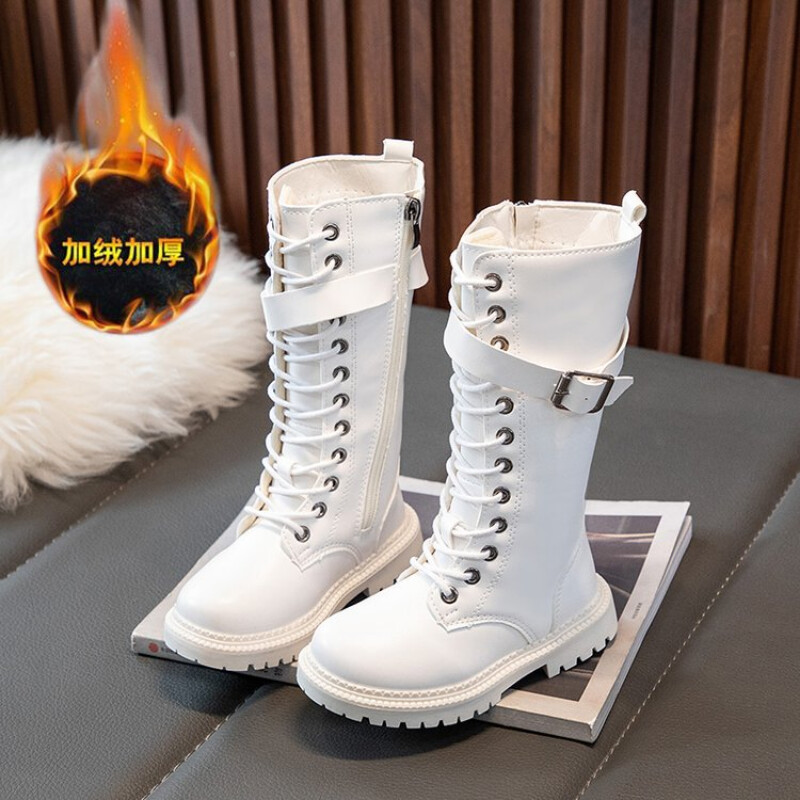 Cizme de zăpadă fete 2022 toamnă iarnă pluș noi copii cizme la modă până la genunchi Cizme cu platformă pantofi pentru prințesă copii DIMENSIUNE 27-37