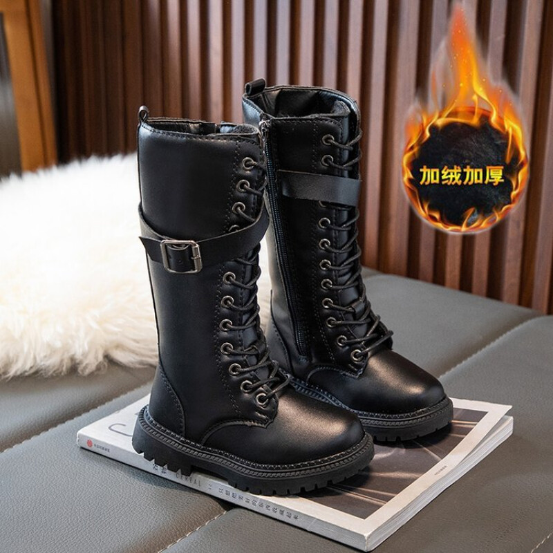 Cizme de zăpadă fete 2022 toamnă iarnă pluș noi copii cizme la modă până la genunchi Cizme cu platformă pantofi pentru prințesă copii DIMENSIUNE 27-37