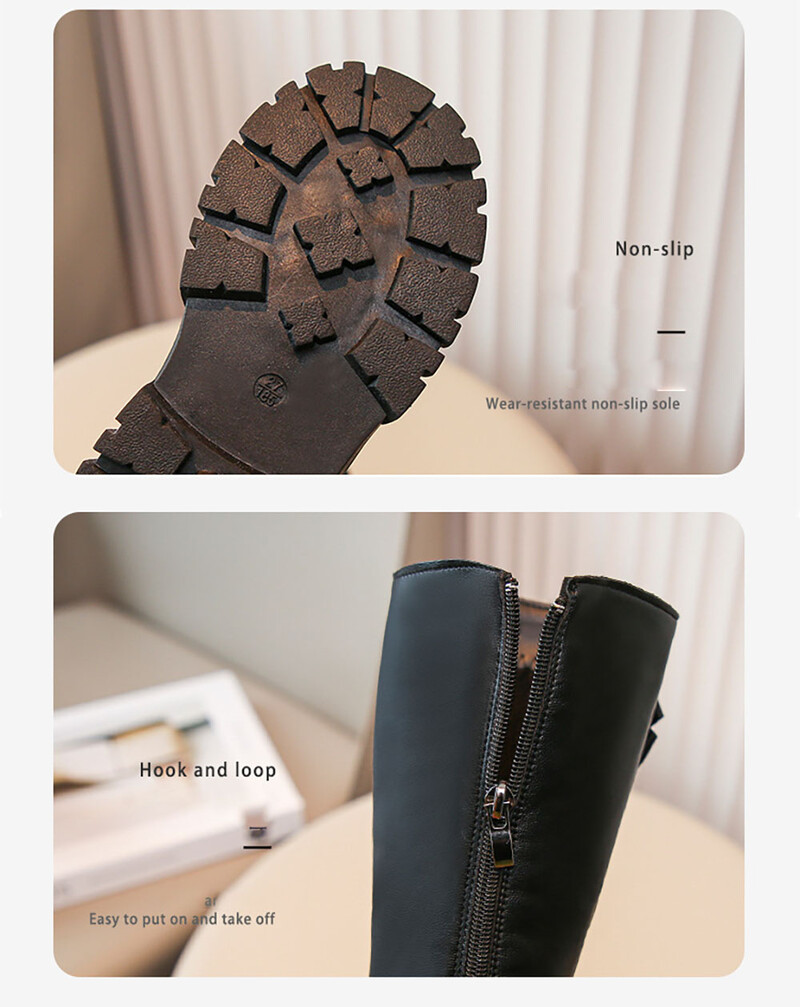 Zimske duge čizme za djevojke Korejski stil Vjenčane cipele s bisernom mašnom Plišane čizme za snijeg od umjetnog krzna za tinejdžerice